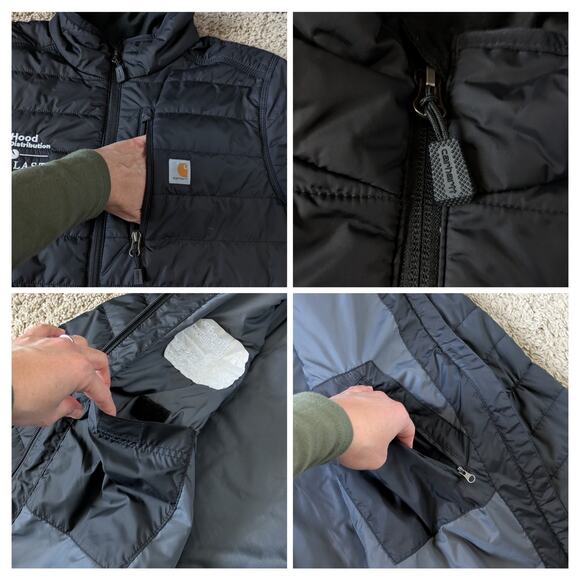 Carhartt Puffer Jacket Women L Black Rain Defender Relaxed Fit Workwear 0J2208-W - Picture 6 of 10